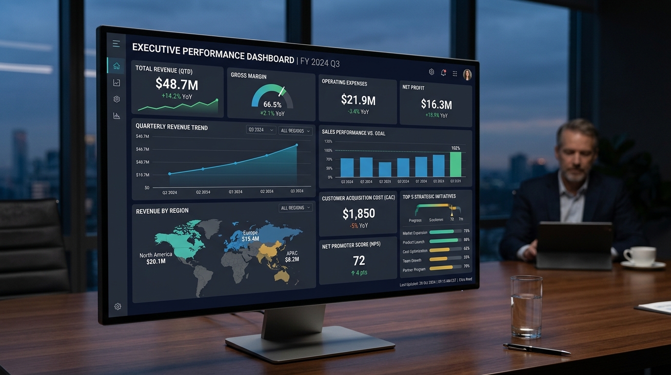 High-fidelity Dashboard designed for Executive Stakeholders