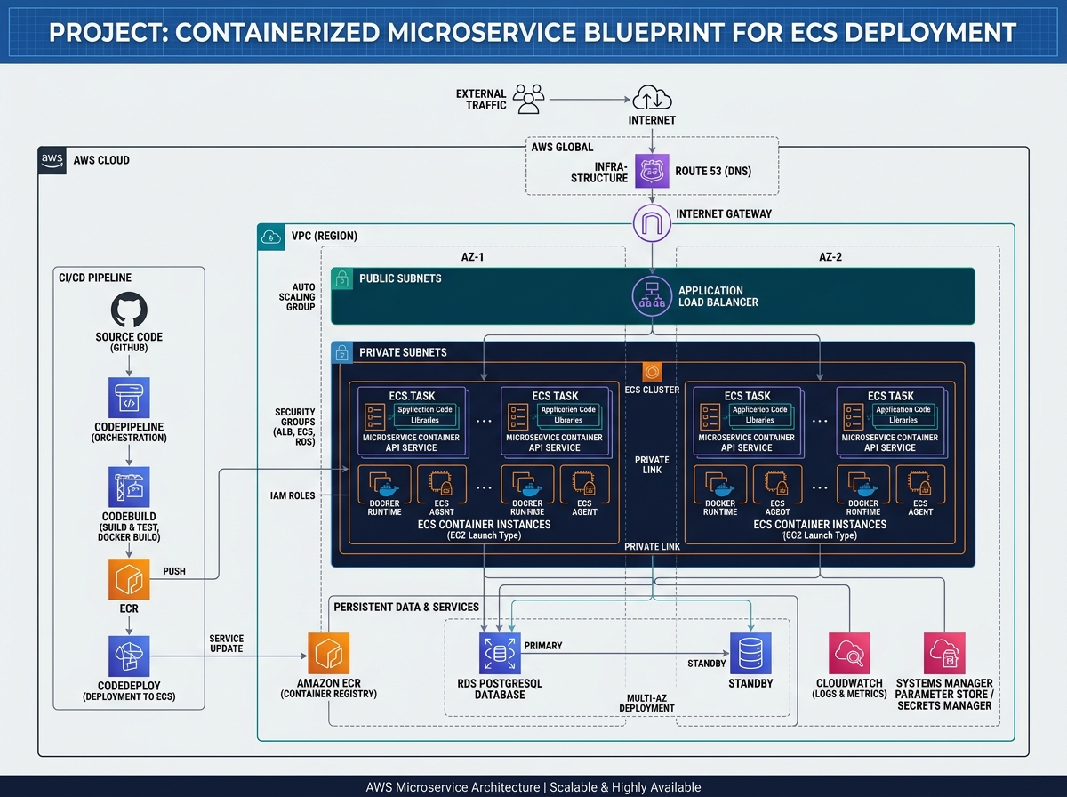 Containerized Microservice Blueprint for ECS Deployment