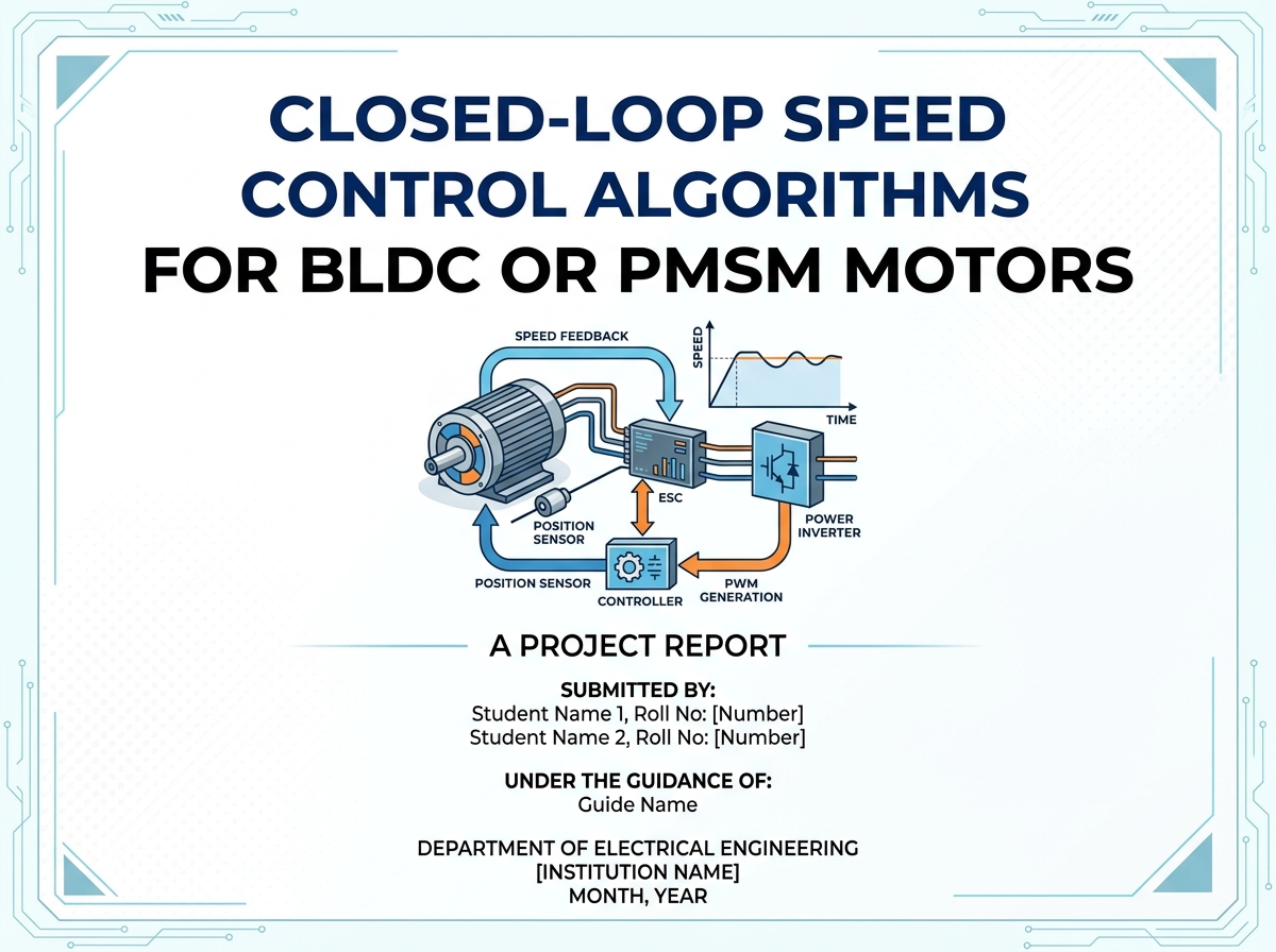Closed-loop speed control algorithms for BLDC or PMSM motors
