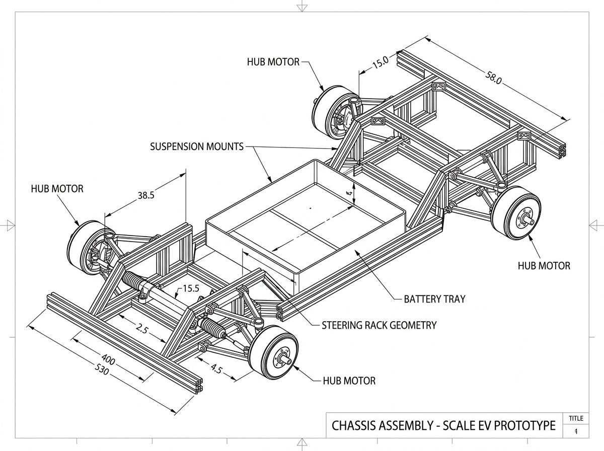 Comprehensive engineering design report for a scaled EV prototype