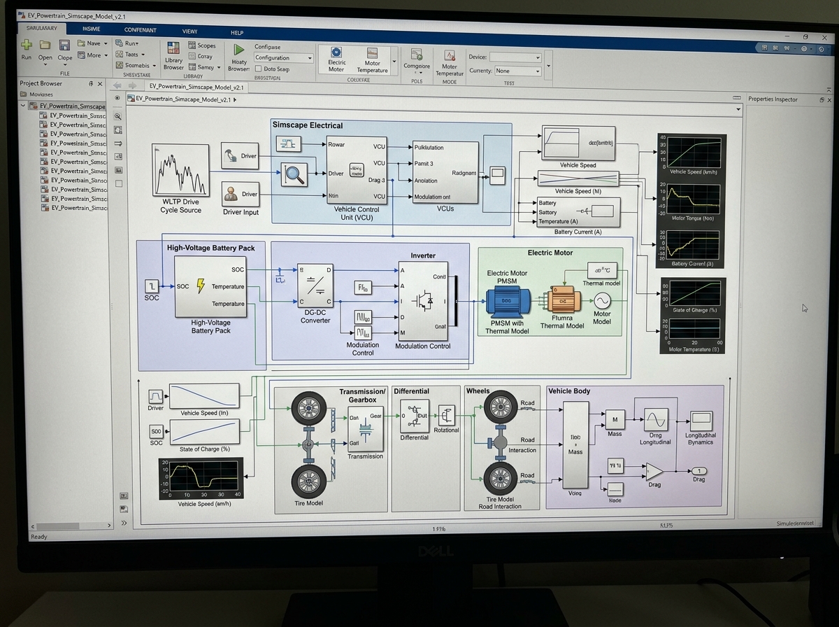 A complete Simscape-based EV powertrain simulation model