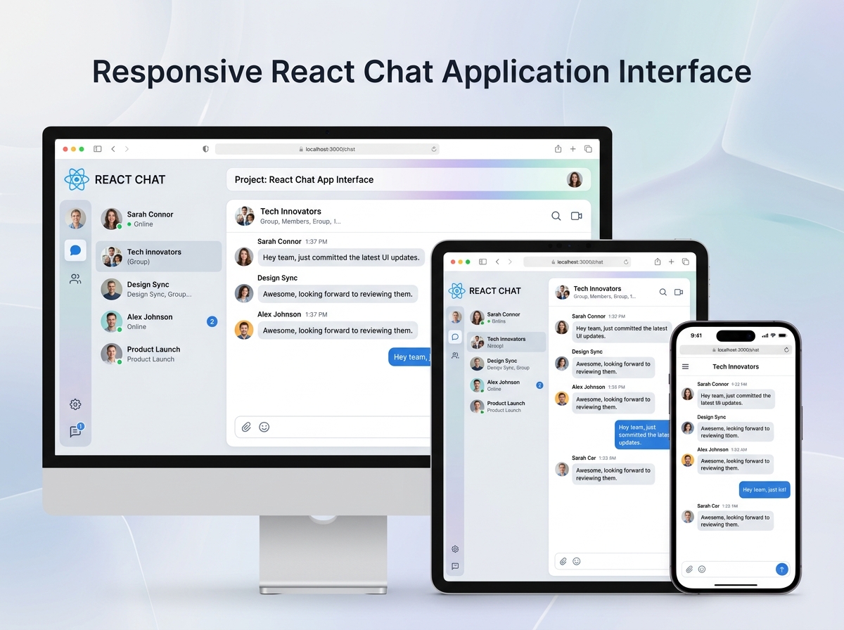 Responsive React Chat Application Interface