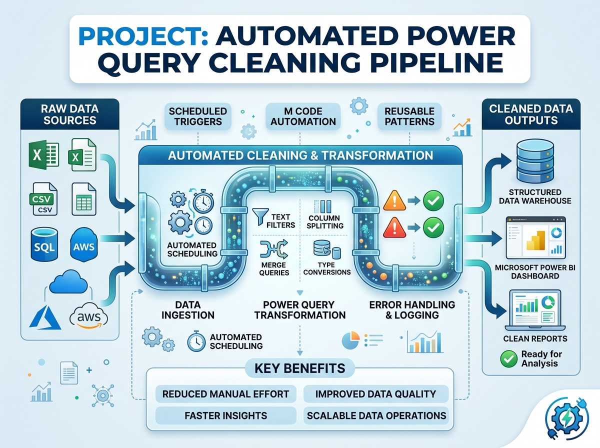 Automated Power Query cleaning pipeline