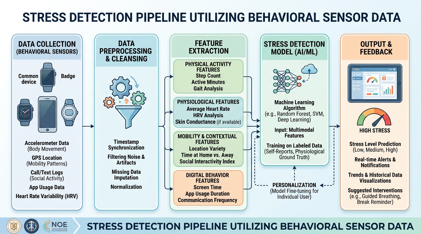 Stress Detection Pipeline utilizing behavioral sensor data