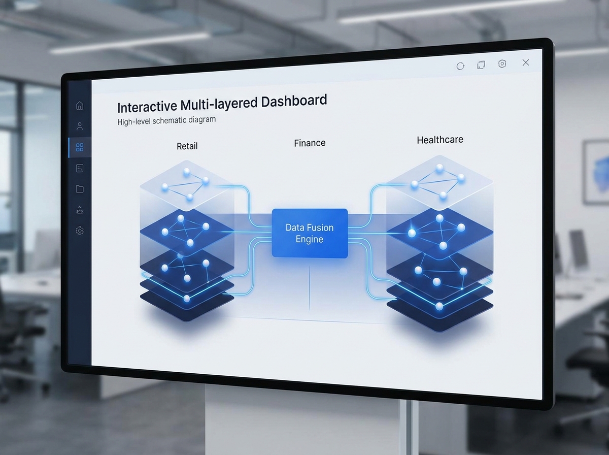 Interactive Multi-layered Dashboard (Retail/Finance/Healthcare focus)