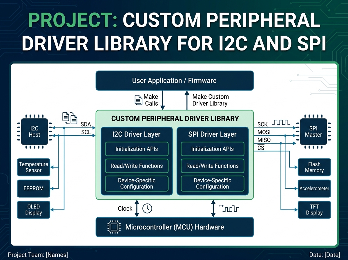 Custom Peripheral Driver Library for I2C and SPI