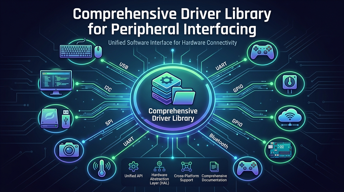 Comprehensive Driver Library for Peripheral Interfacing