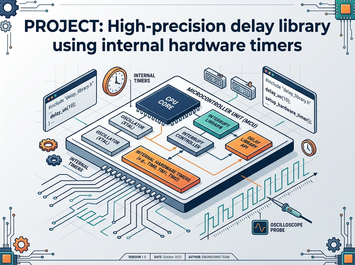 High-precision delay library using internal hardware timers