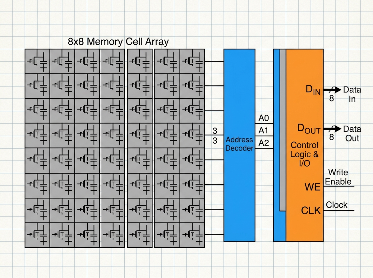 A fully functional and simulated Single Port RAM module