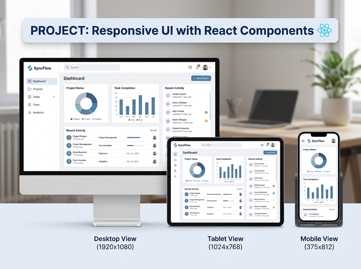 A fully responsive UI built with React Components