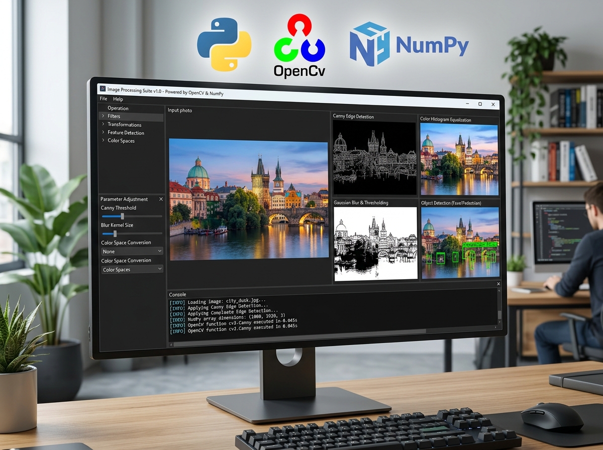 A Python-based Image Processing Suite using OpenCV and NumPy.