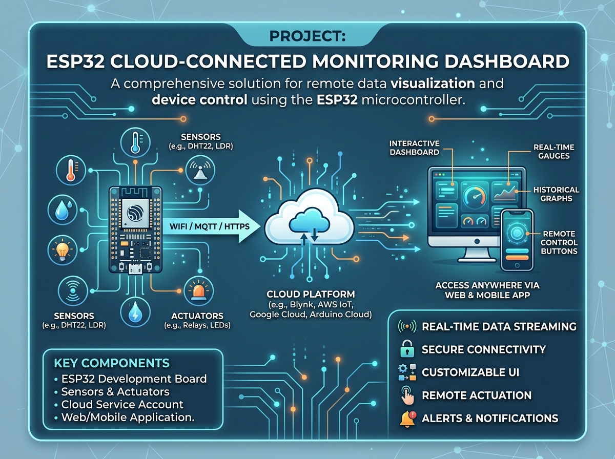 ESP32 Cloud-Connected Monitoring Dashboard