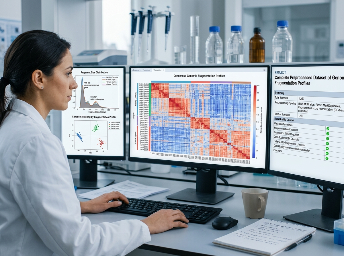 A complete preprocessed dataset of genomic fragmentation profiles.