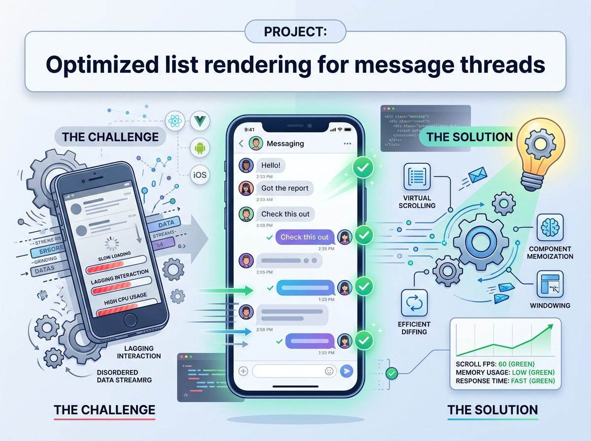 Optimized list rendering for message threads