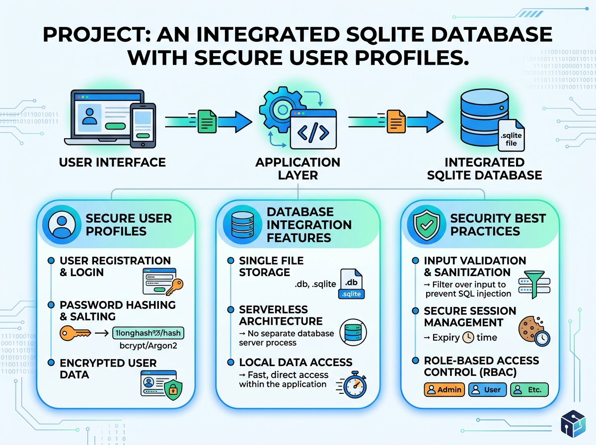 An integrated SQLite database with secure user profiles