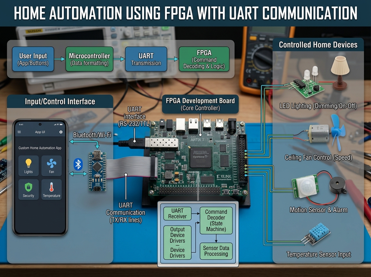 Home Automation using FPGA with UART