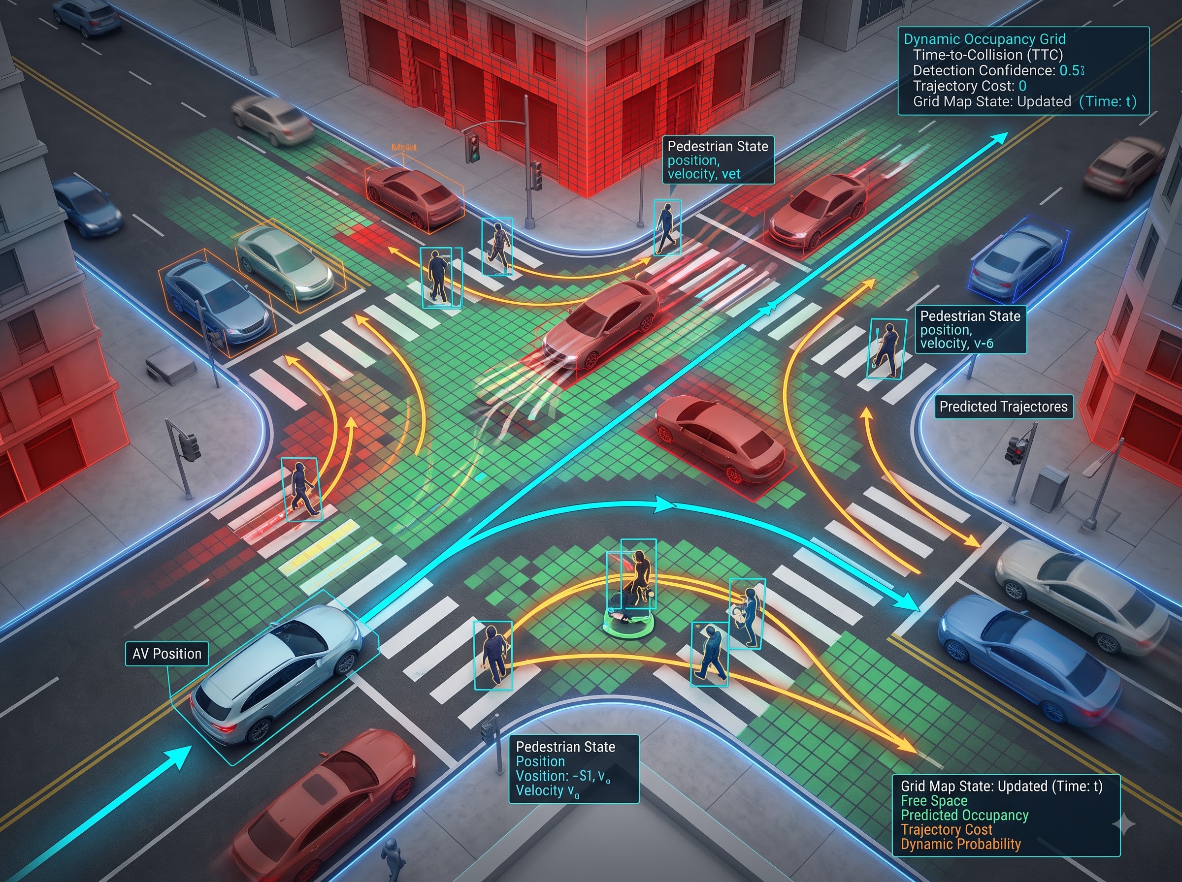 Dynamic Motion Planning & Pedestrian Avoidance